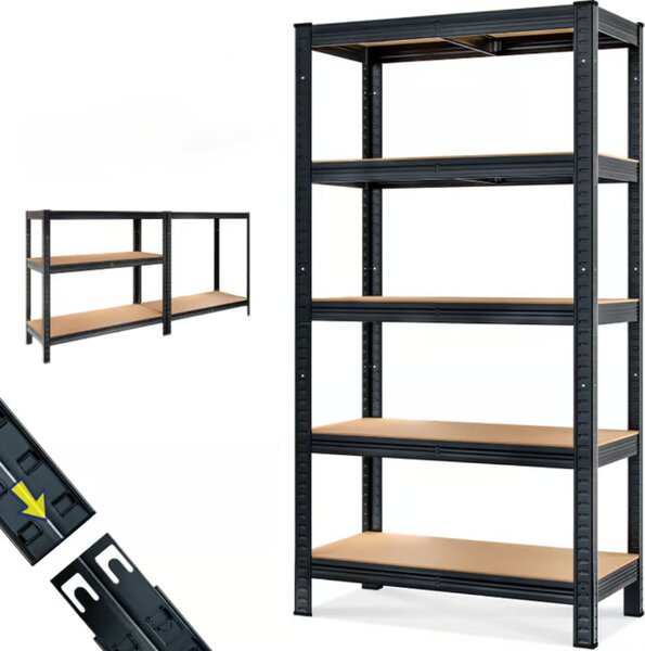 Regal za težke obremenitve HEAVY, maks. 875kg, 90x40x180cm, črn Jurhan