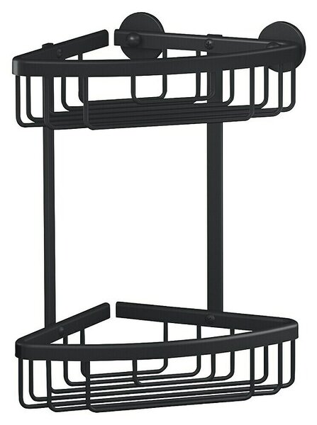 Tesa Aluxx Kotna tuš košara (Do x Š x V: 16,3 x 16,3 x 26,2 cm, Črna, Mat)