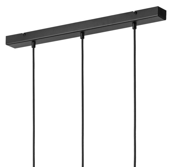 Lamkur Markus, viseča svetilka, opalno steklo/ hrastov les, dolžina 60 cm 3-svetloba., zatemnjen, Bela, Dnevna soba / jedilnica, Steklo, Skandinavski
