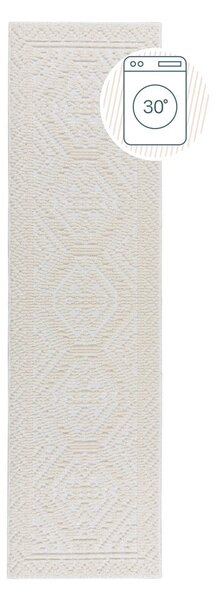 Kremno bel pralen tekač iz šenila 60x240 cm Jaipur – Flair Rugs