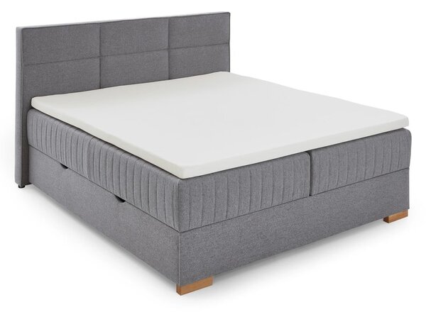 Siva boxspring postelja s prostorom za shranjevanje 160x200 cm Tambo – Meise Möbel