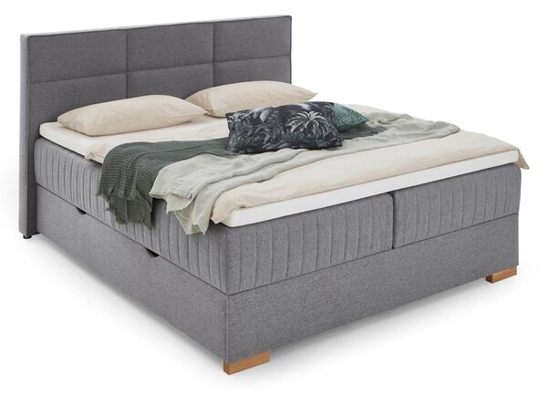 Siva boxspring postelja s prostorom za shranjevanje 160x200 cm Tambo – Meise Möbel