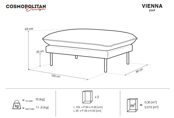 Bež tabure Cosmopolitan Design Vienna