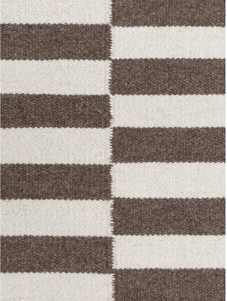 Bel/rjav obojestranski/ročno tkan volnen tekač 80x200 cm Vika – Hanse Home