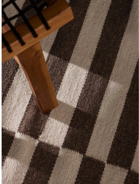 Bela/rjava obojestranska/ročno tkana volnena preproga 120x180 cm Vika – Hanse Home