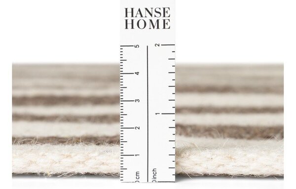 Bel/rjav obojestranski/ročno tkan volnen tekač 80x200 cm Vika – Hanse Home