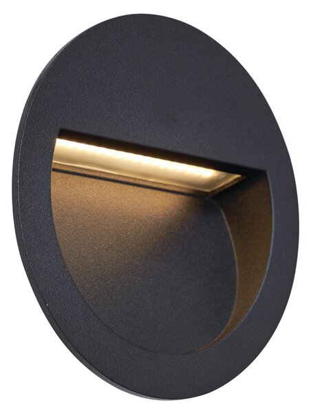 Moderna Vgradna Stenska Svetilka Črna z LED IP65 - Gem