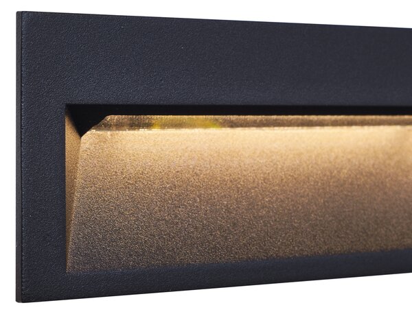 Moderna vgradna stenska svetilka črna 28cm z LED IP65 - Mert