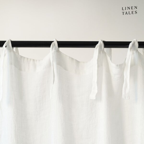 Bela lanena prosojna zavesa 130x300 cm White – Linen Tales