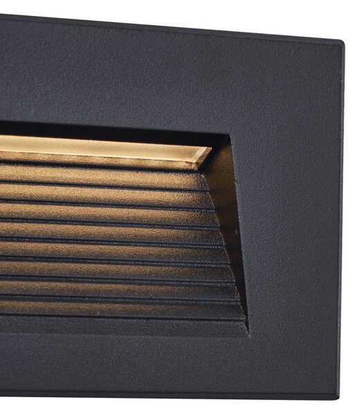 Moderna vgradna stenska svetilka črna 11,5 cm vklj. LED IP65 - Trem