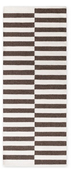 Bel/rjav obojestranski/ročno tkan volnen tekač 80x200 cm Vika – Hanse Home