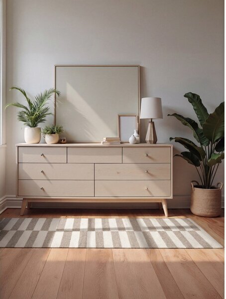 Bela/siva obojestranska/ročno tkana volnena preproga 80x150 cm Vika – Hanse Home