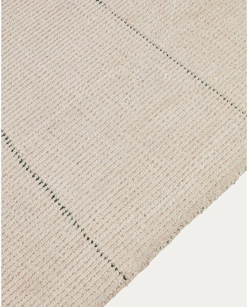 Kremno bela ročno tkana preproga iz mešanice bombaža 230x160 cm Lisdan – Kave Home