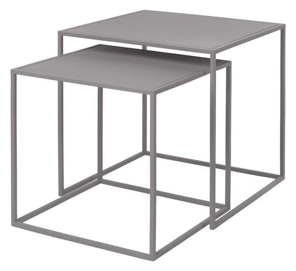 Svetlo sive kovinske mizice v kompletu 2 ks 40x40 cm Fera – Blomus