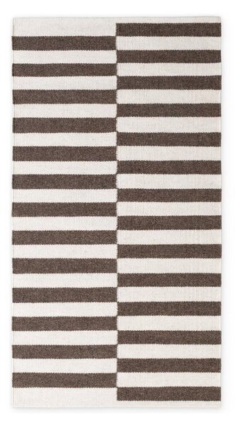 Bela/rjava obojestranska/ročno tkana volnena preproga 80x150 cm Vika – Hanse Home