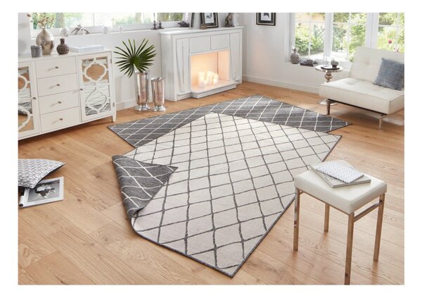 Sivo-krem zunanja preproga NORTHRUGS Malaga, 80 x 150 cm