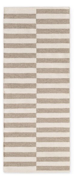 Bel/siv obojestranski/ročno tkan volnen tekač 80x200 cm Vika – Hanse Home