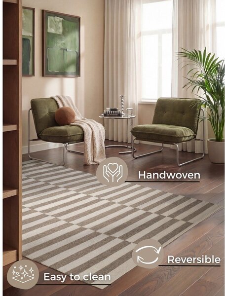 Bela/siva obojestranska/ročno tkana volnena preproga 120x180 cm Vika – Hanse Home