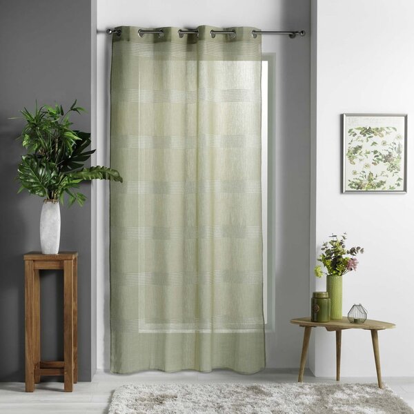 Kaki zelena prosojna zavesa iz tančice 140x280 cm Ajourela – douceur d'intérieur