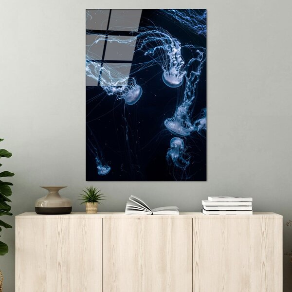 Steklena slika 70x100 cm Jelly Fish – Wallity