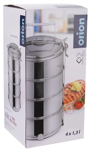 4x1300 ml inox lunch box posoda za hrano z ročajem