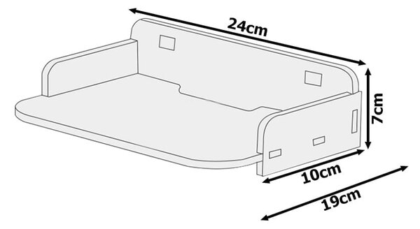 Univerzalna PVC stenska polica 24cm bela