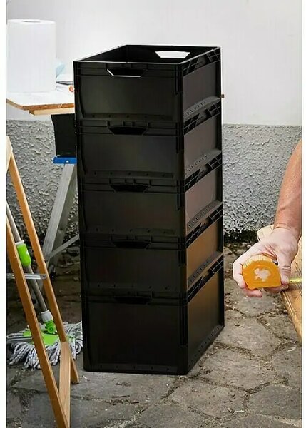 Zaboj za shranjevanje Surplus Systems Eurobox (40 x 30 x 22 cm, črn)