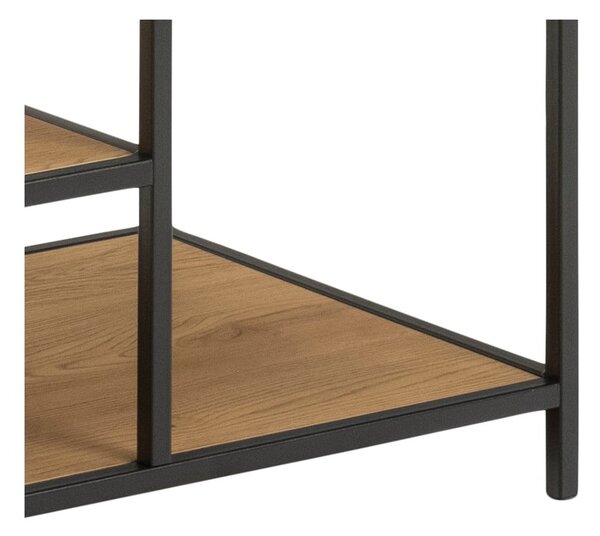 Črna odprta garderobna omara v hrastovem dekorju 77x165 cm Seaford – Actona