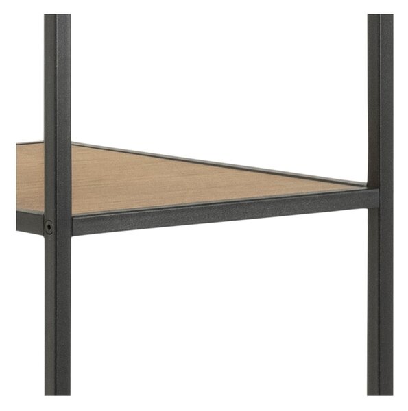 Črna odprta garderobna omara v hrastovem dekorju 77x165 cm Seaford – Actona