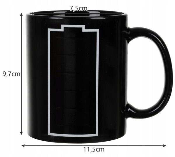 Črna čarobna skodelica baterija 330ml Magic Mug