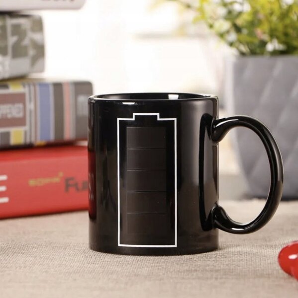 Črna čarobna skodelica baterija 330ml Magic Mug