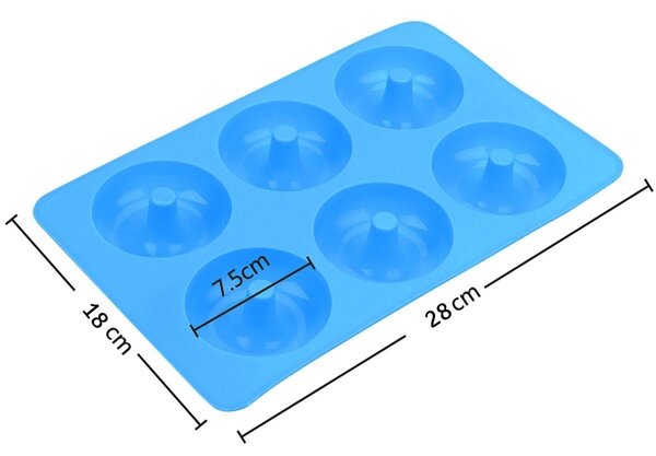 Silikonski model za peko 6 velikih donut krofov