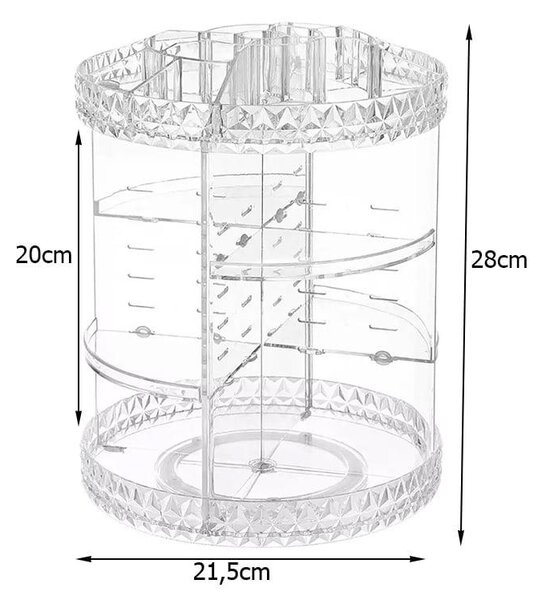Organizator za kozmetiko in nakit vrtljiv za 360 stopinj