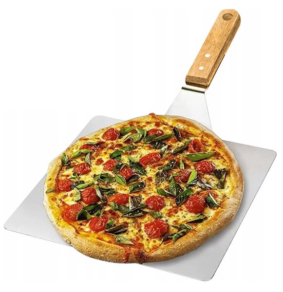 Močan inox lopar za pico 44cm leseno držalo