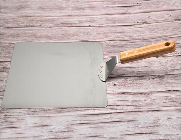 Močan inox lopar za pico 44cm leseno držalo