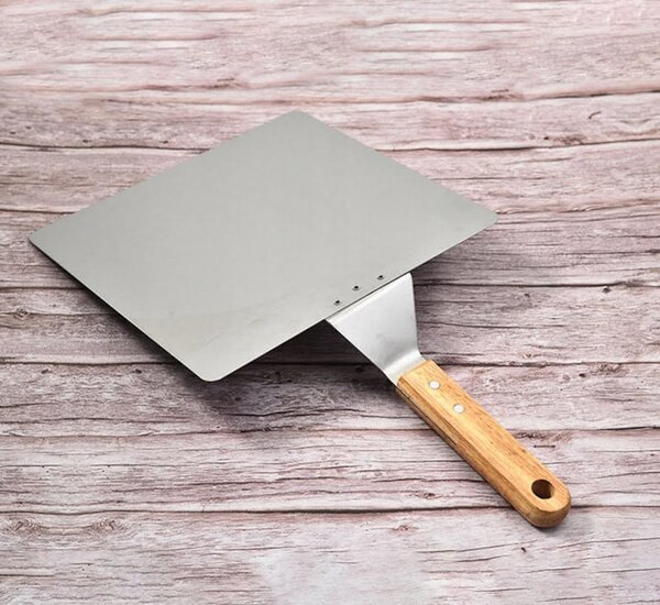 Močan inox lopar za pico 44cm leseno držalo