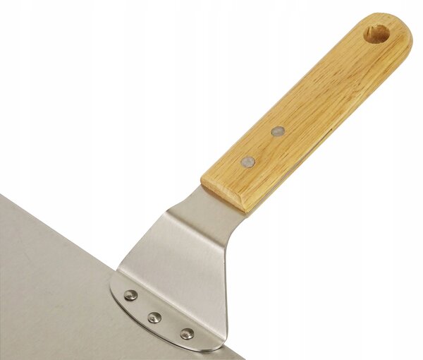 Močan inox lopar za pico 44cm leseno držalo