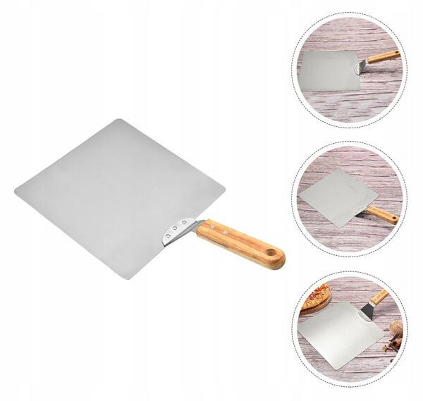 Močan inox lopar za pico 44cm leseno držalo