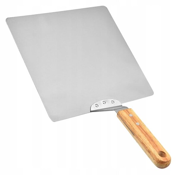 Močan inox lopar za pico 44cm leseno držalo