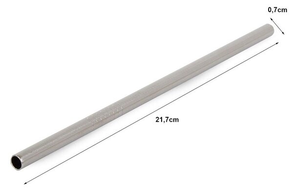 Set 10 inox ravnih kovinskih slamic za večkratno uporabo + krtačka
