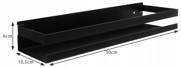 Kopalniška inox polica 50cm črna