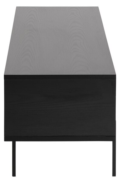 Črna TV omarica v jesenovem dekorju 140x45 cm Angus – Actona