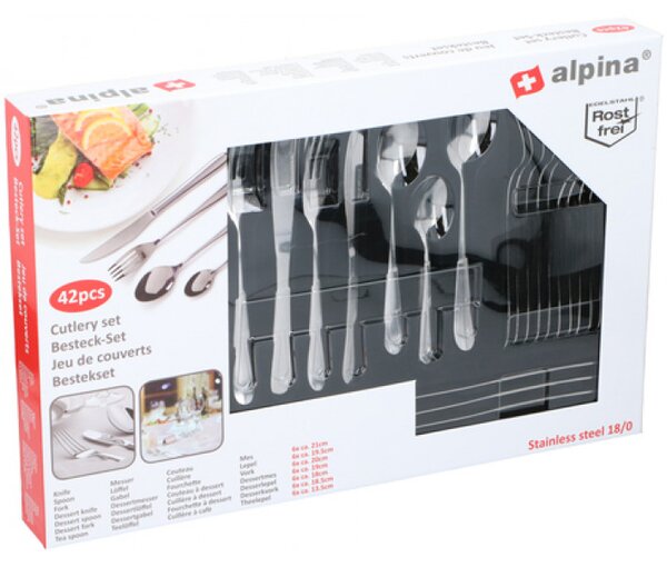 Komplet jedilnega pribora 42 delni set inox