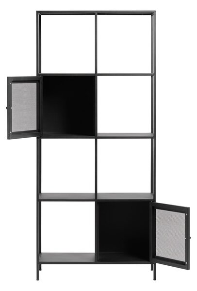 Črn kovinski regal 80x180 cm Malibu – Unique Furniture