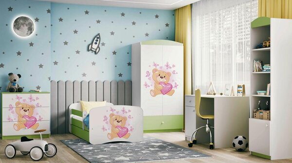 MID.YOU Otroška Postelja Babydreams, Bela, Zelena, 80x160cm