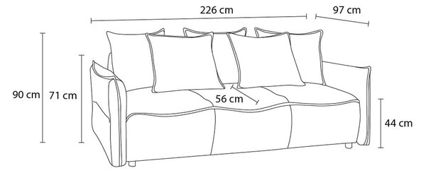 Kremno bela raztegljiva sedežna garnitura 226 cm Leon – Bobochic Paris