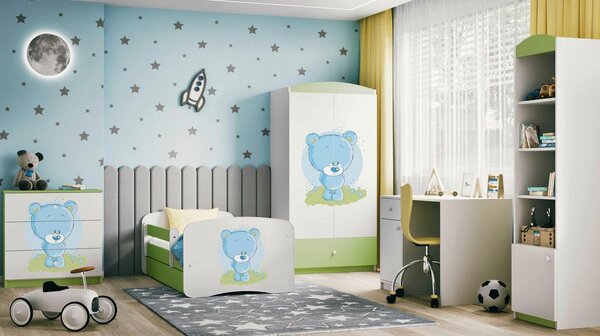 MID.YOU Otroška Postelja Babydreams, Bela, Zelena, 80x160cm