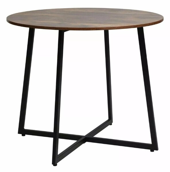 AKCIJA Okrogla jedilna miza LUNA 90 cm, rustikalno rjava II. kakovost