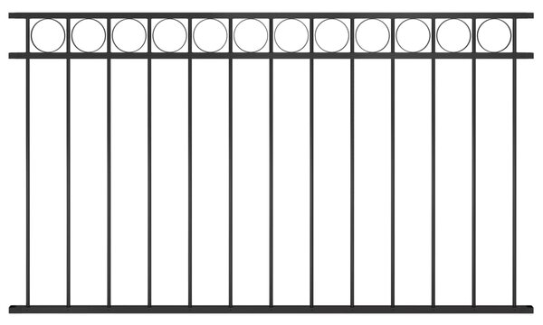 VidaXL Ograjni panel iz jekla 1,7x0,8 m črn