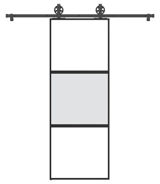 VidaXL Drsna vrata z opremo 76x205 cm kaljeno steklo in aluminij